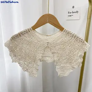 Imported Lace Fake Collar Women's Removable Blouse Cloud Shoulder Embroidered Chiffon Detachable Collar Top C