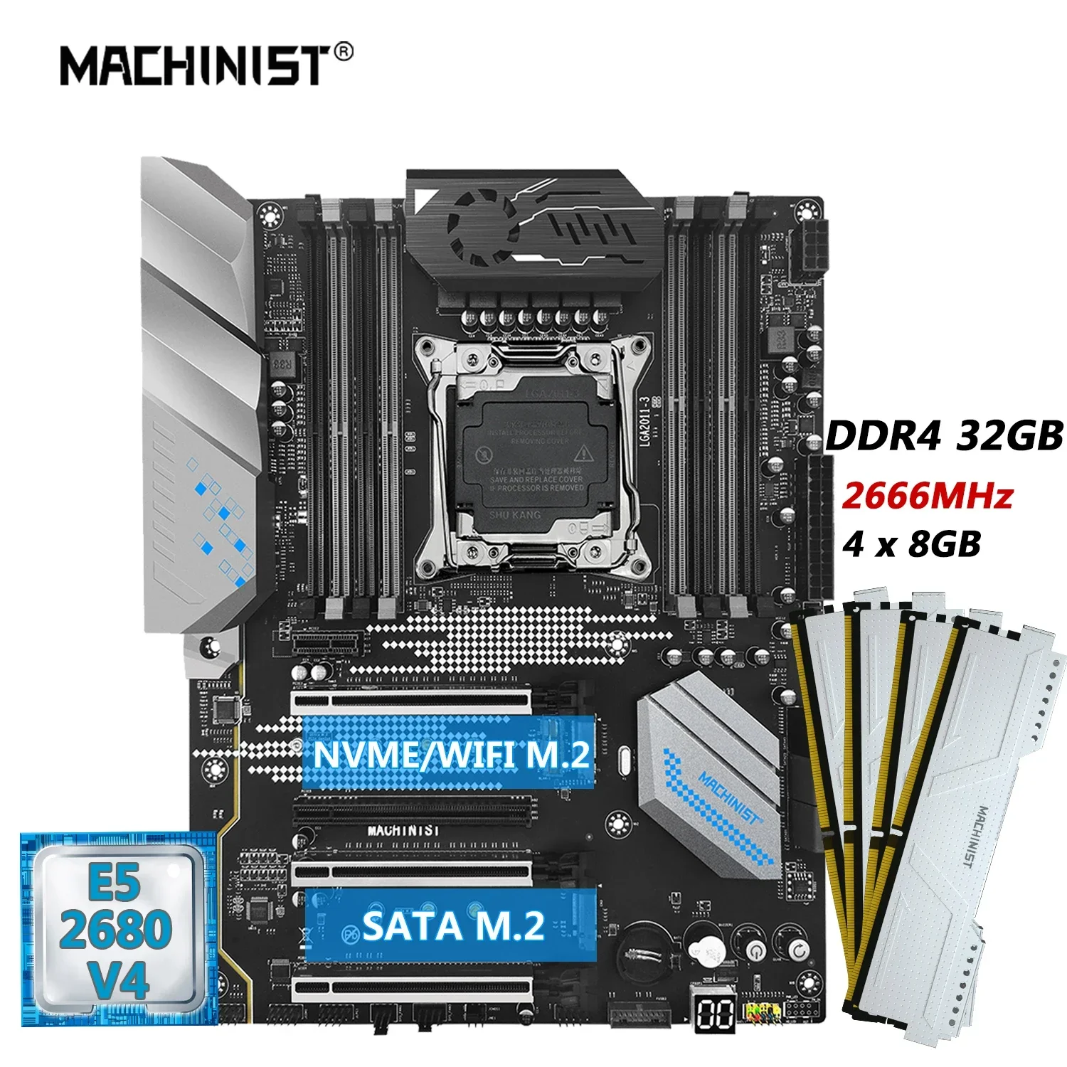 Комбинированная материнская плата Machinist X99 MR9S LGA 2011-3 комплект Xeon E5 2680 V4 процессор