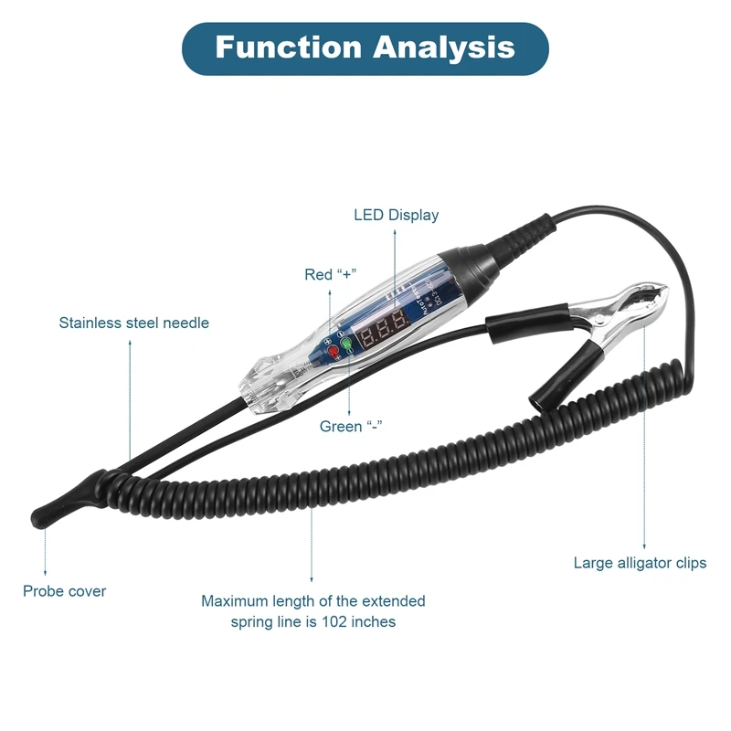 Автомобильный тестер светильник 3-60V DC цифровой электронный Ciruit автоматический