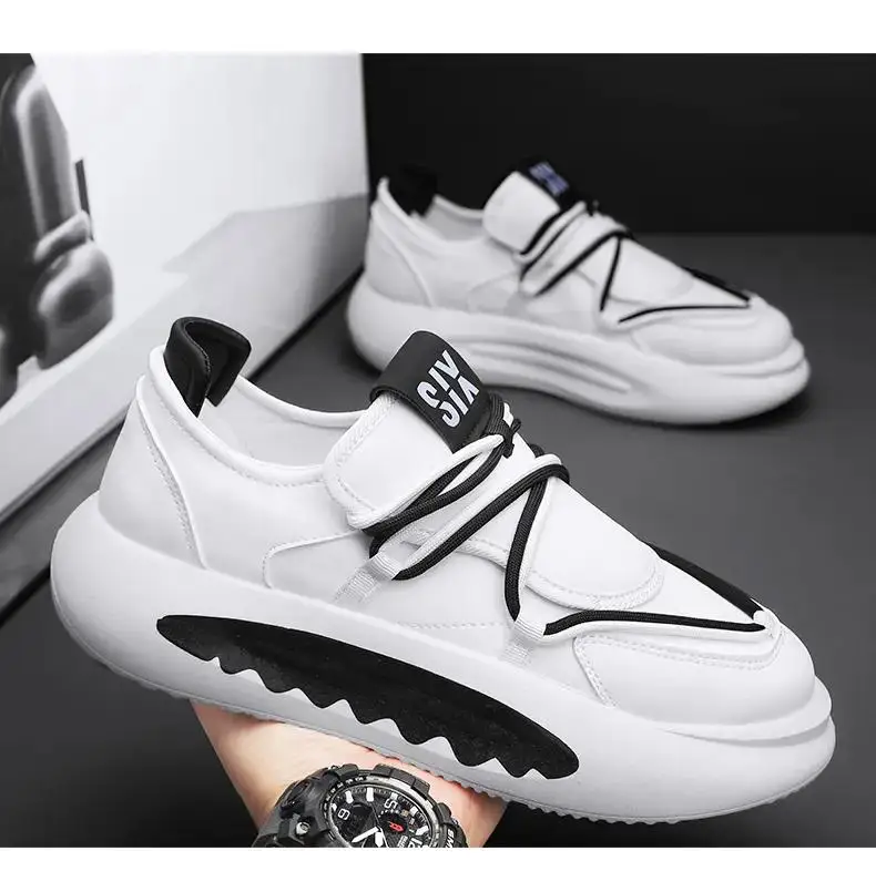 

Women's Spring Autumn Leather Casual Sports Shoes Thick Bottom Non Slip Breathable Mixed Colors Fashionable Casual Running Shoes