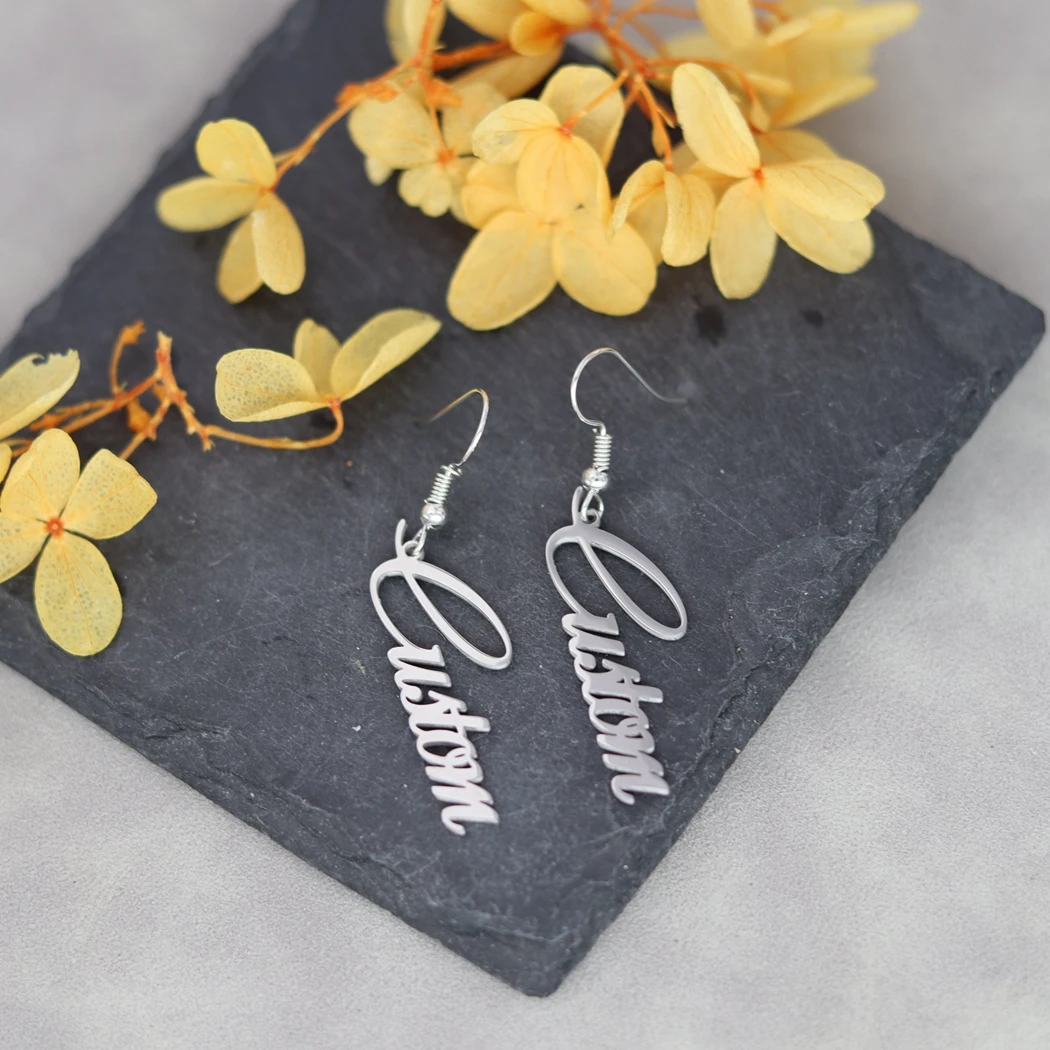 QIAMNI персонализированные серьги-капли с буквами A-Z индивидуальные инициалы на