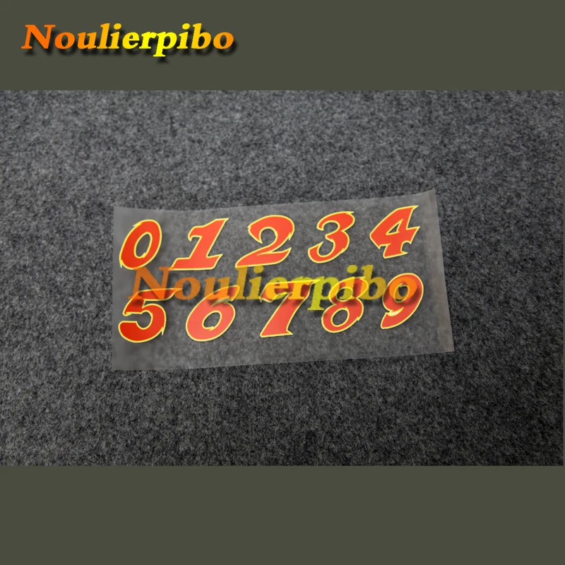 

Arabic Numerals 0-9 Word Yellow Edge-hot Wheel Type Car Sticker Cool Car Decoration Window Motorcycle Racing Helmet PVC Decal