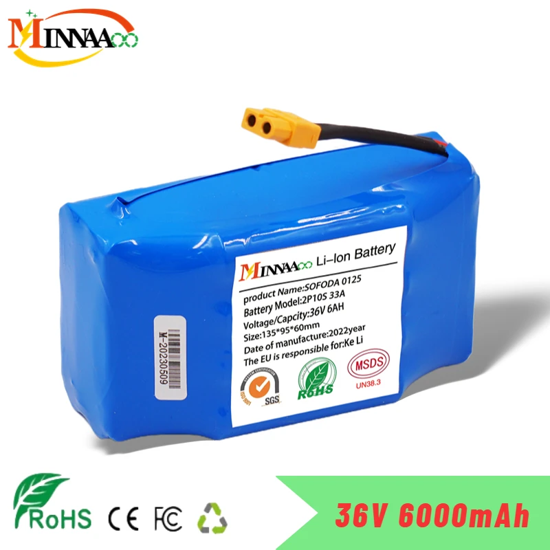 

36V 12A battery hoverboard rechargeable li-ion battery pack li-ion cell for electric self balance scooter hoverboard unicycle