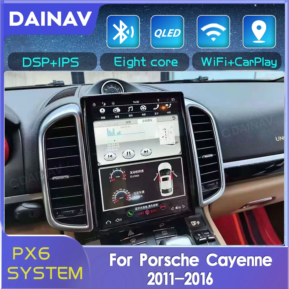 

Автомобильный радиоплеер PX6 для Porsche Cayenne 2011 2012 2013 2014 2015 2016, сенсорный экран, GPS навигатор, мультимедийный DSP