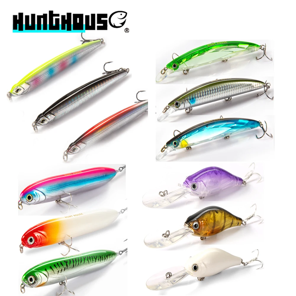 

Hunthouse Minnow Pencil Crankbait Fishing Lure Sinking Floating Surface Wobblers Hard Bait 3PCS For Trout Seabass Fish Tackle