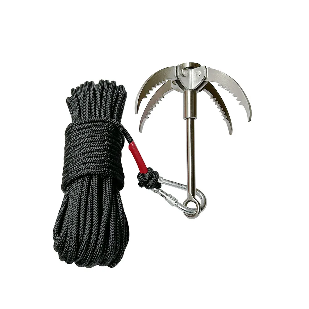 

Climbing Claw With Rope Foldable Grappling Claw Gravity Hook With 20m Rope With Storage Pouch Climbing Hook 2023 New