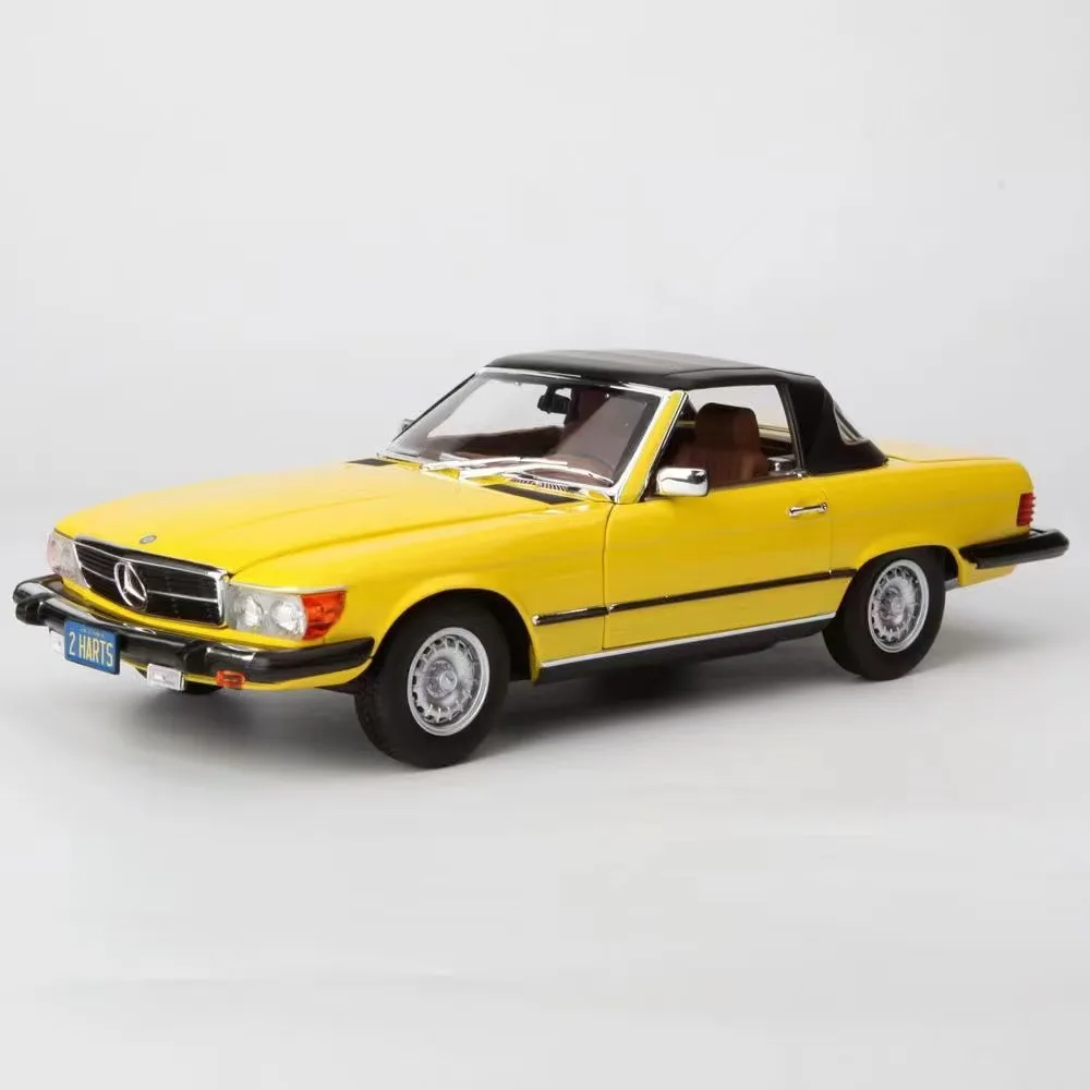 

Модель автомобиля NOREV 1/18 для BENZ 1979 450SL R107, литые желтые игрушки, подарки для хобби, желтые коллекционные украшения