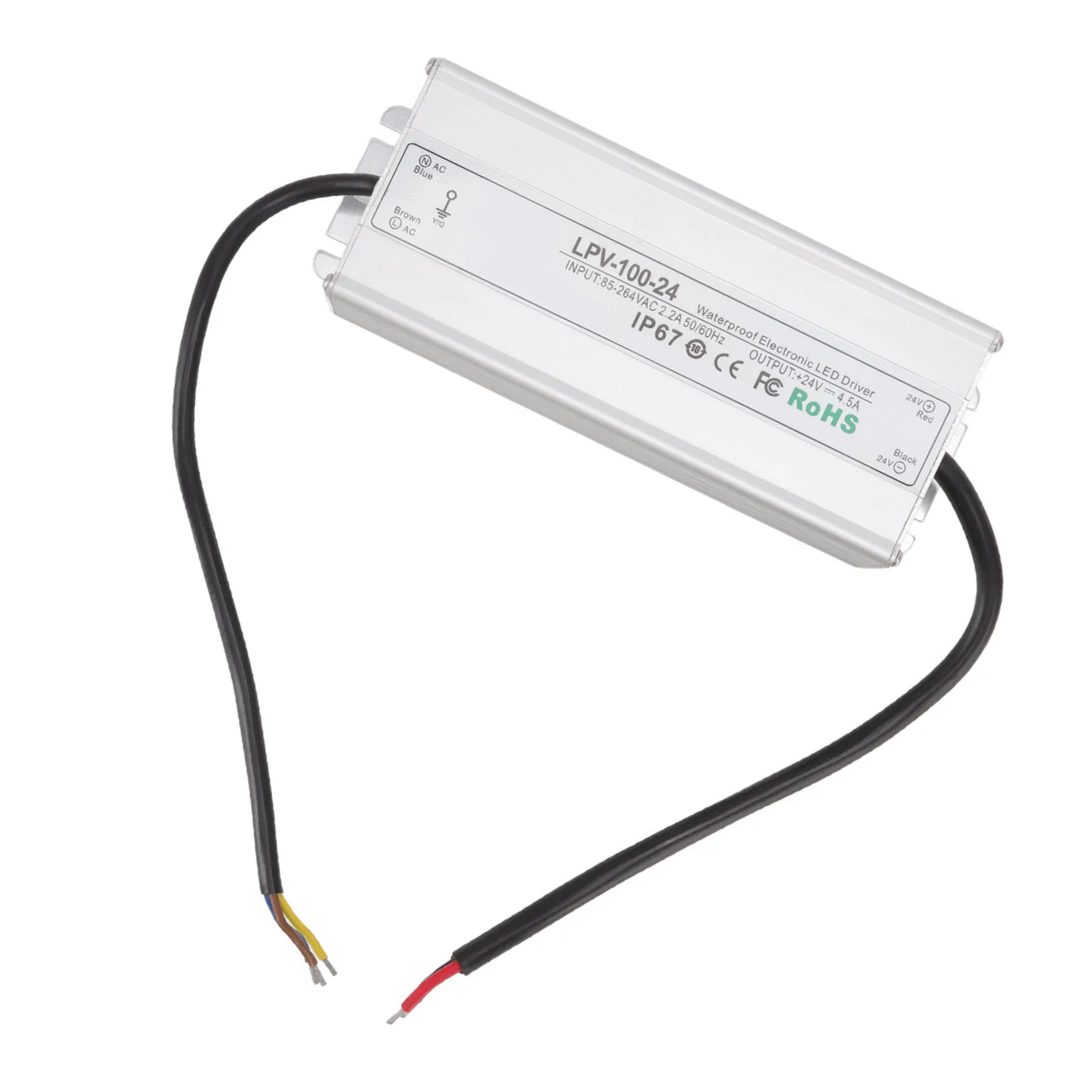 LED Driver Waterproof IP67 Constant Voltage Power Supply Transformer Adapter 100W 24V 4.5A