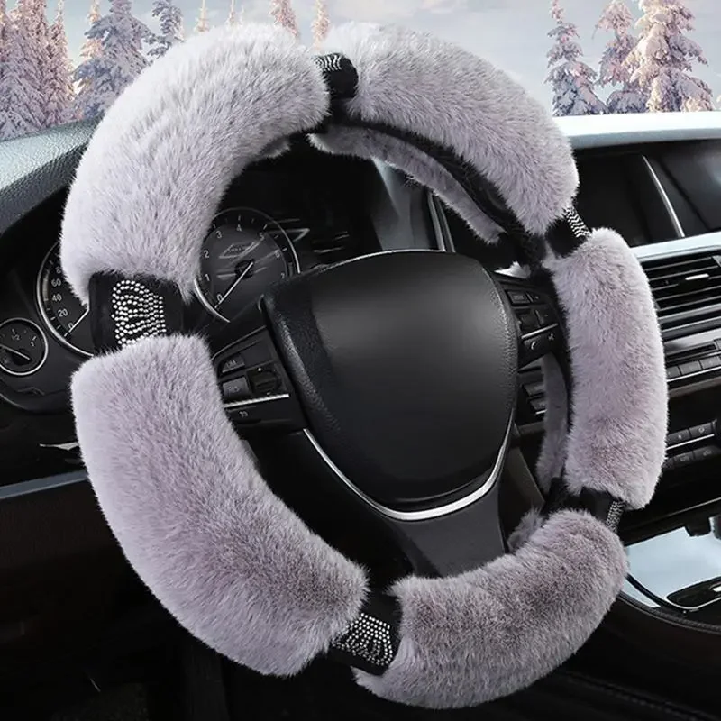 

Steering Wheel Cover Soft Plush Spring Steering Wheel Cover Kawaii Winter Warm Soft Protector Auto Accessories