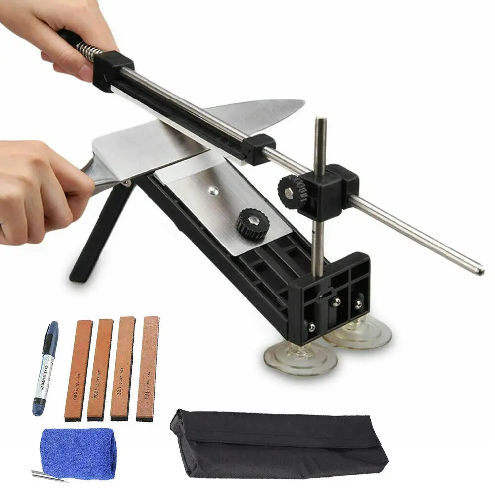 

Professional Chef Knife Sharpener Kitchen Sharpening System Fix Angle 4 Stones