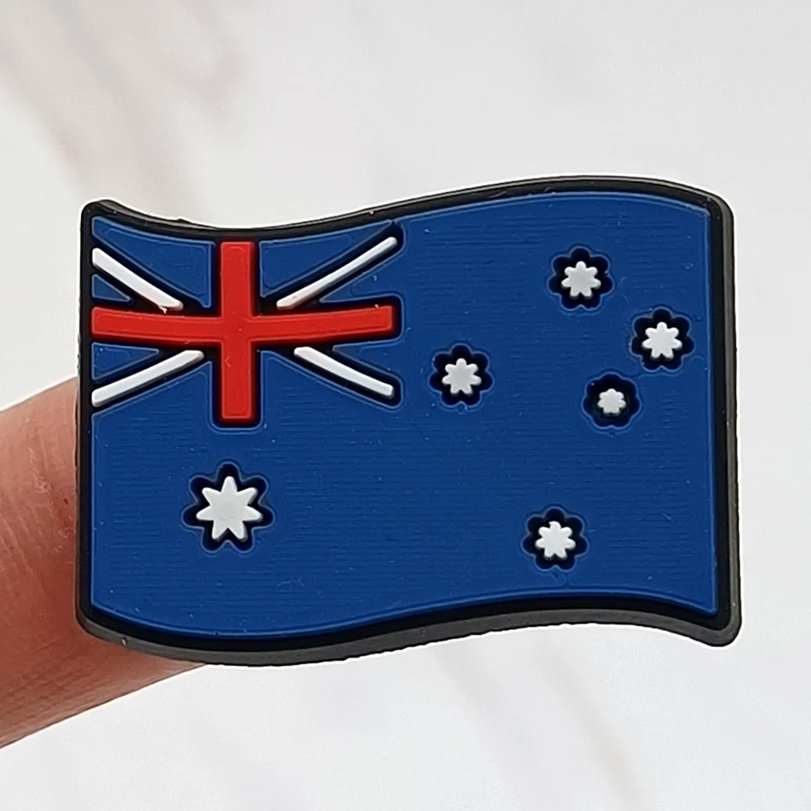 Dropshipping 1Pcs PVC Shoe Buckle Accessories Funny DIY National Flag Shoes Decoration Jibz For Crocs Charms Kids Party Gift