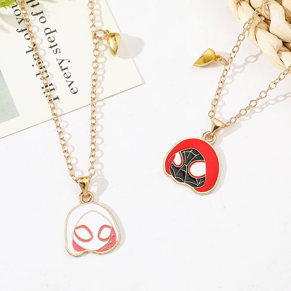  Ожерелье с героями мультфильмов Marvel аниме Человек-паук креативное сердце