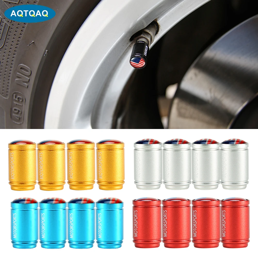 AQTQAQ 4 шт./комплект универсальные автомобильные аксессуары Флаг США логотип