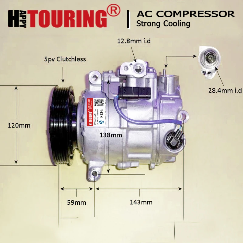 

for Mercedes W246 W242 B200 B250 A200 Air A/C Compressor 6SEU16C a0042300311 0042300311 4371008430 447280-7140 004 230 03 11 new