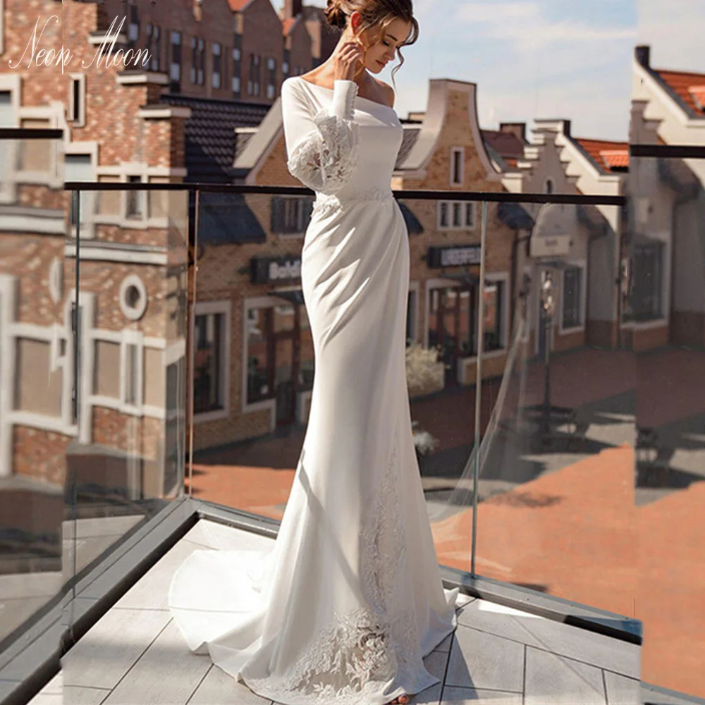 

Romantic Asymmetric Mermaid Bride Gown One Shoulder Lace Applique High Slit 2023 Sweep Train Graceful Vestidos De Novia