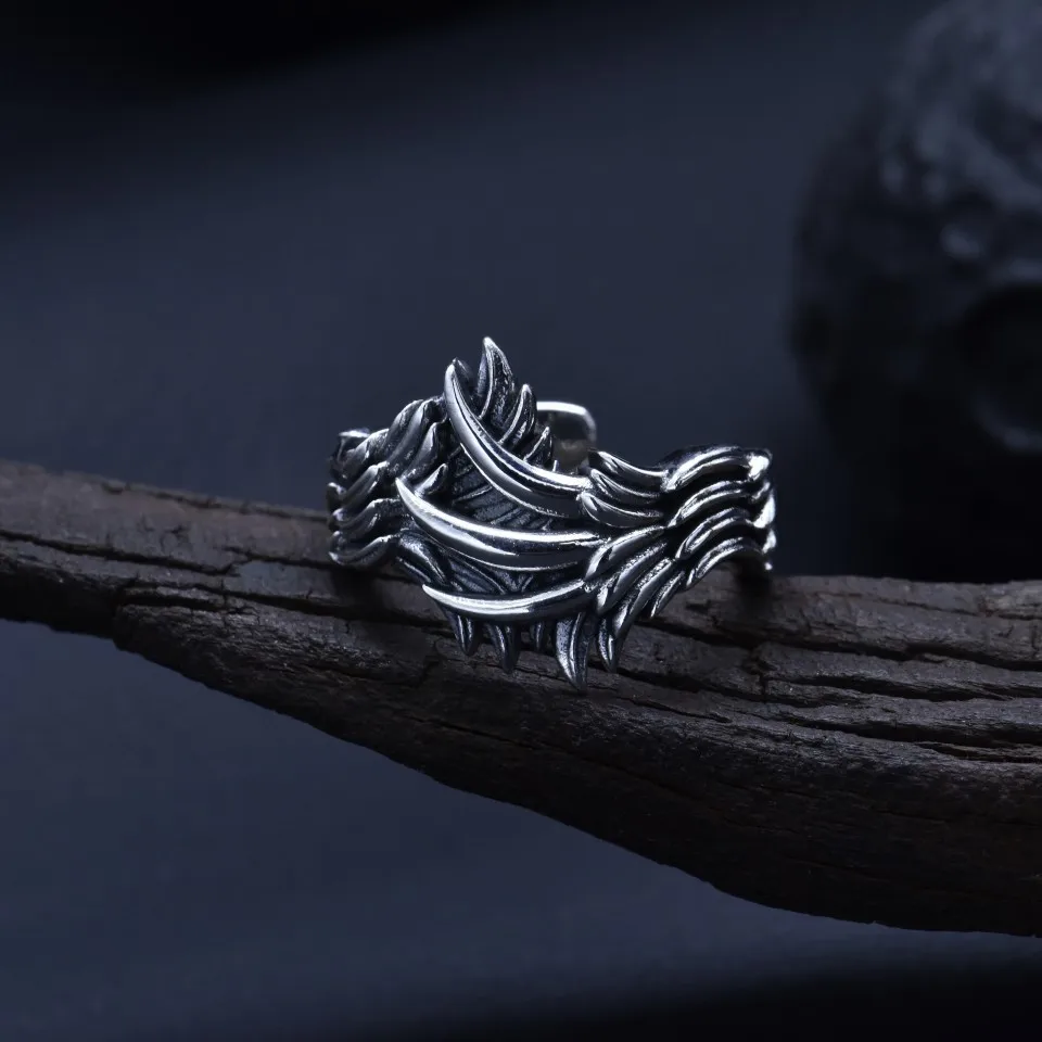 S925 серебро Seiko крылья ангела дьявола лапа кольцо для мужчин и женщин хип-хоп