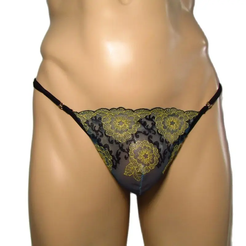 

Трусы-стринги мужские с цветочным принтом, регулируемый размер