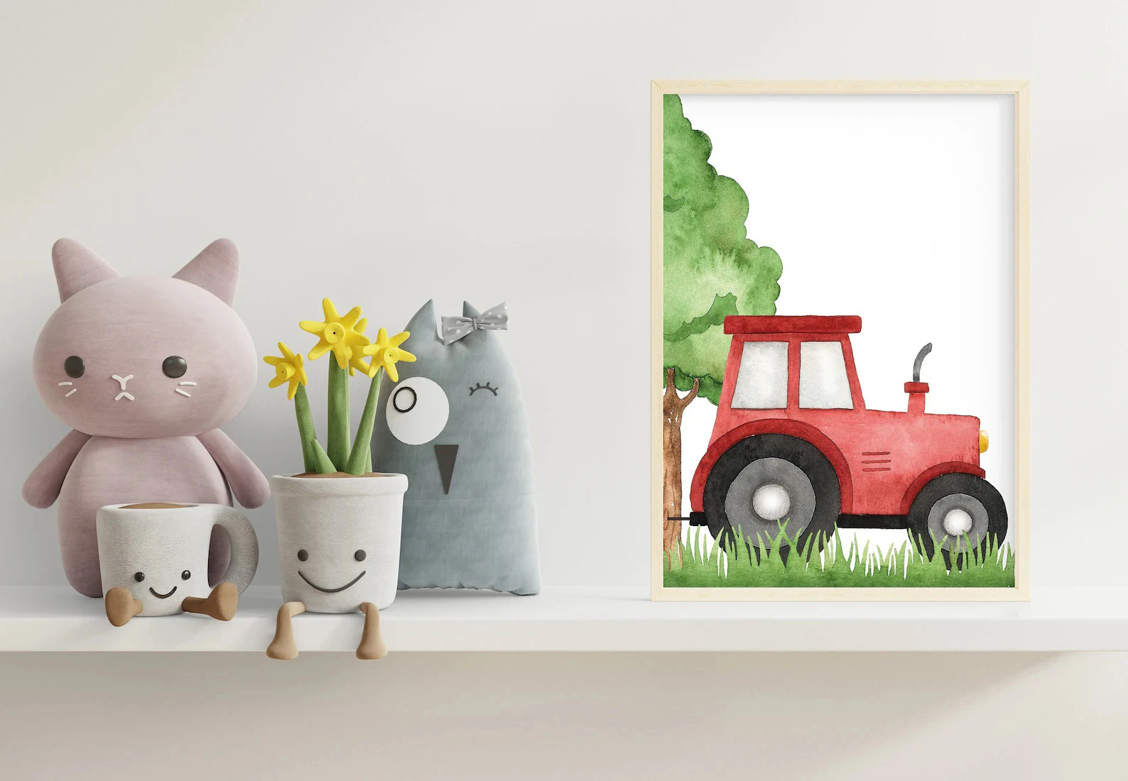 Животные на ферме детская комната искусство детской стены Декор комнаты Картина