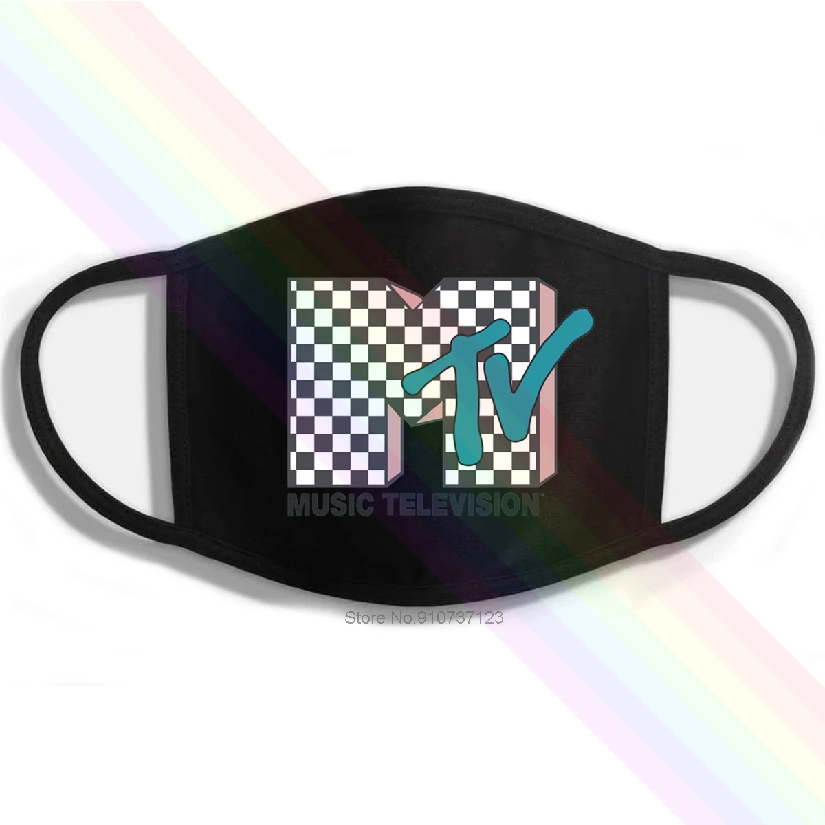 Mtv клетчатый логотип розовые тени бирюзовые ТВ графическая печать моющиеся