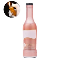 new creative cocktail bottle lighter inflatable open flame butane gas cigarette lighter ornament igniter smoking accessories