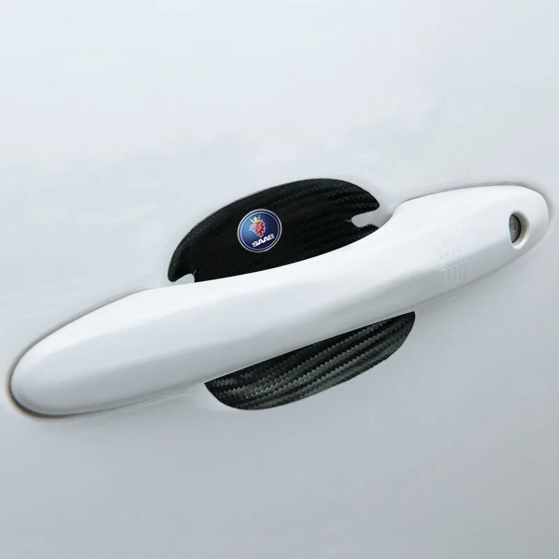 4 шт. наклейки на дверные ручки автомобиля из углеродного волокна устойчивые к