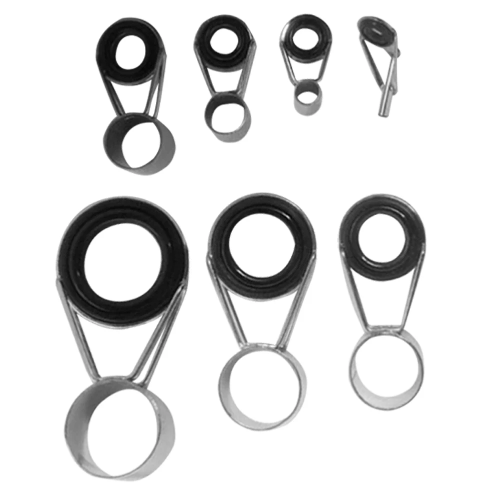 

7pcs 7 Size Fishing Rod Guide Top Ring Circle Portable Pole Repair Line Guides Eyes Kits Tools Fishing Accessories