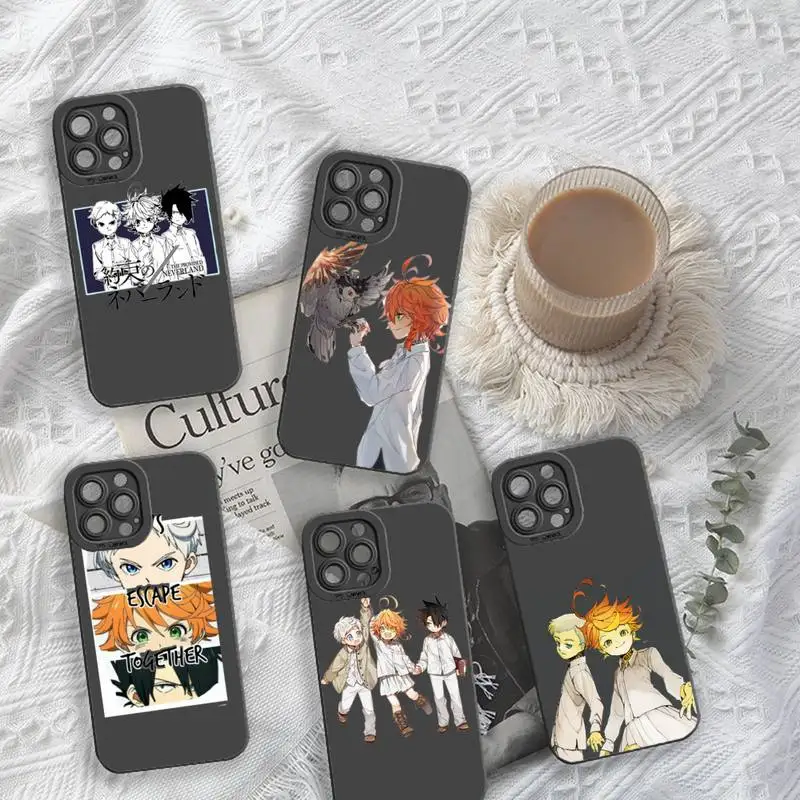

The Promised Neverland anime Camera Lens Liquid Silicone Phone Case For iPhone 13 12 11 Pro MAX Mini X XS XR 7 8 Plus