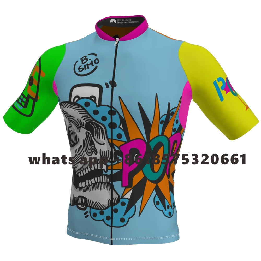 

Slopline Replica Skull Pattern Summer Men Jersey Bicycle Clothing Cycling Short Sleeve Quick Dry Cycle Jersey Maillot Ciclismo