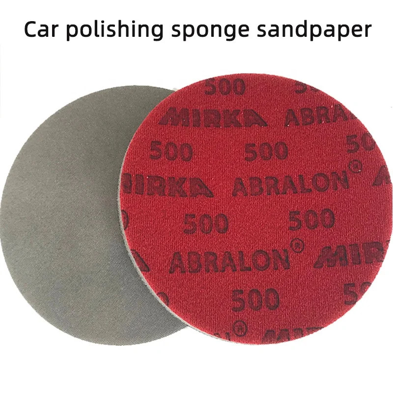 Mirka Car Precision Grinding Disc 150mm Sponge Polishing Sandpaper Round 6 Inches Flocked Self-adhesive Automotive Sanding Block
