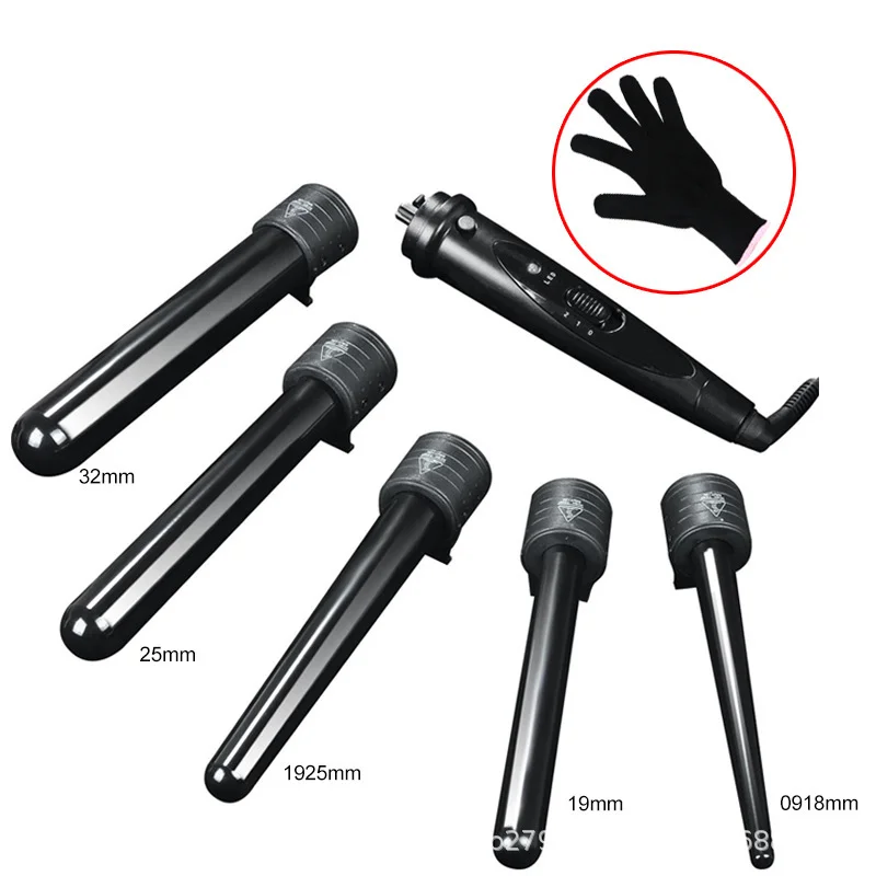 

5 In1 Hair Curlers Care Styling Curling Iron Wand Interchangeable 3 Parts Clip Hair Iron Curler Set Curler Hair Styles Tool