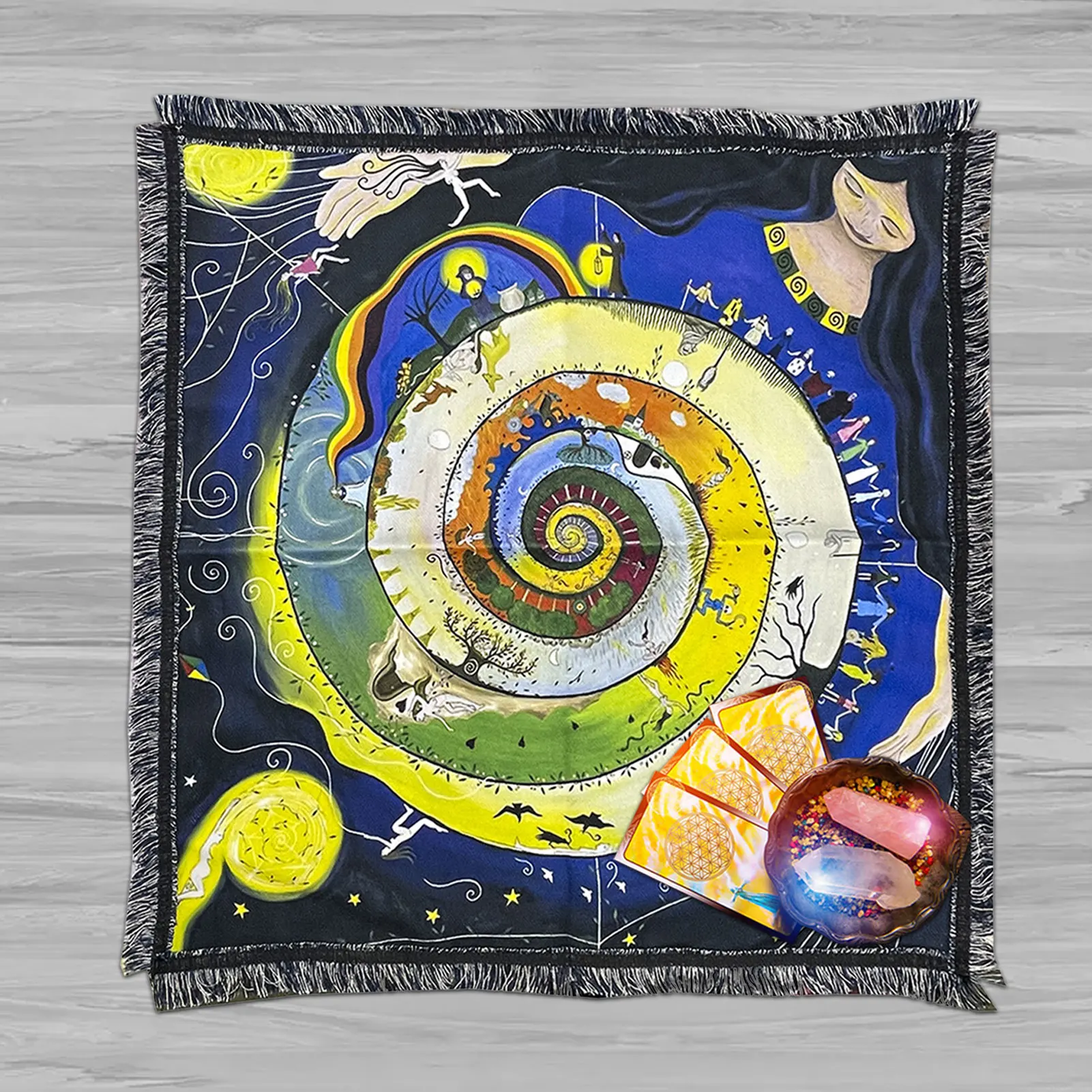 

Астролейная скатерть Таро, кожаная сумка Таро, товары для дереводелия для алтаря, популярная астралогическая карточка для гадания Angelarium