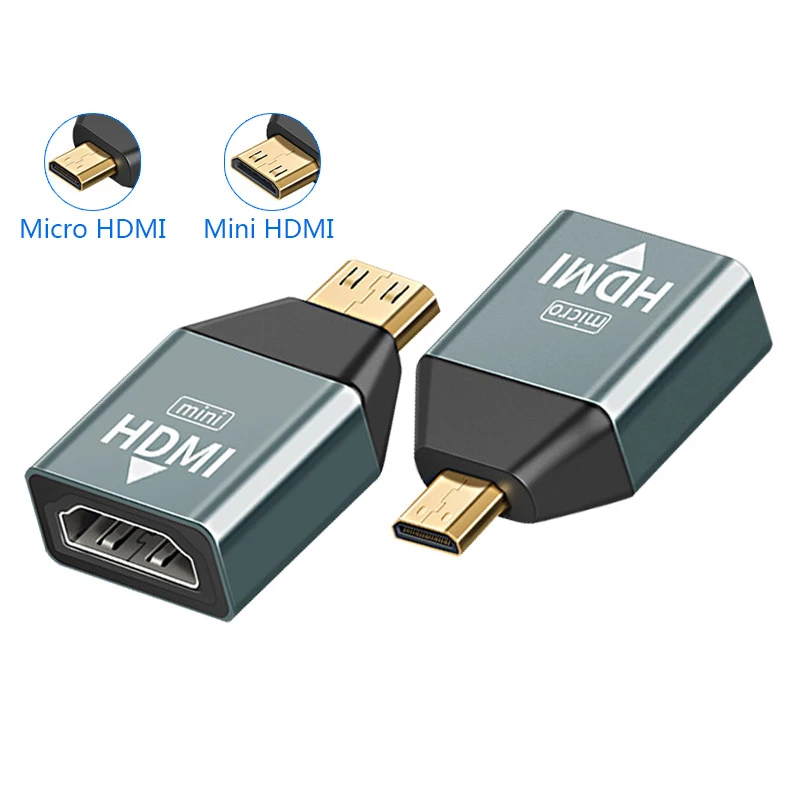 

4K 60Hz Mini Micro Hdmi To Hdmi Adapter Converter For Laptop Graphics Card Camera Tv Monitor Hd Adapter Audio Video Transmissio
