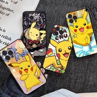 bandai cute pikachu phone case for iphone 11 12 13 mini pro xs max 8 7 6 6s plus x 5s se 2020 xr case