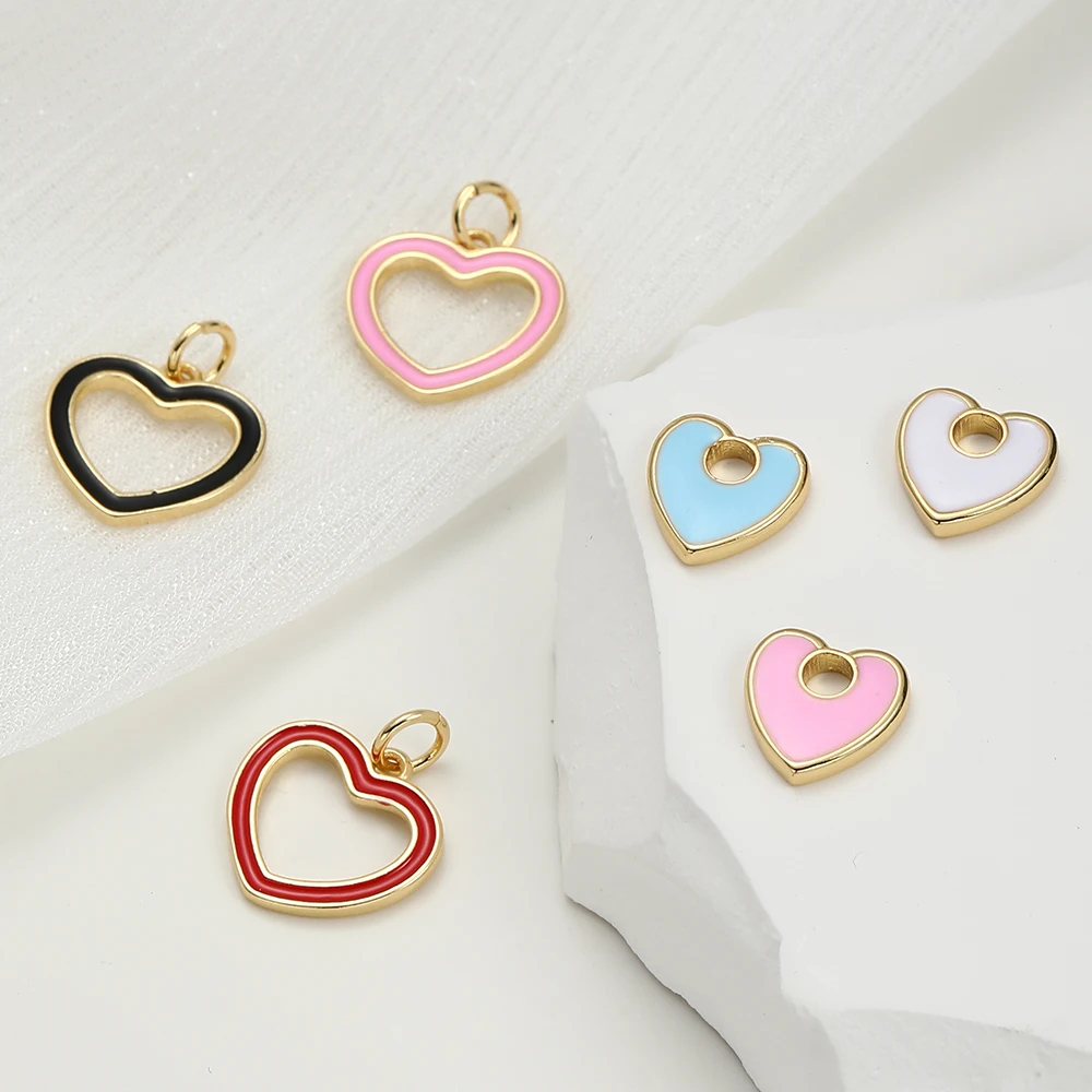 

Cute Enamel Mushroom Heart Dragonfly Charms for Jewelry Making Supplies Gold Color CZ Dijes Diy Earring Bracelet Necklace