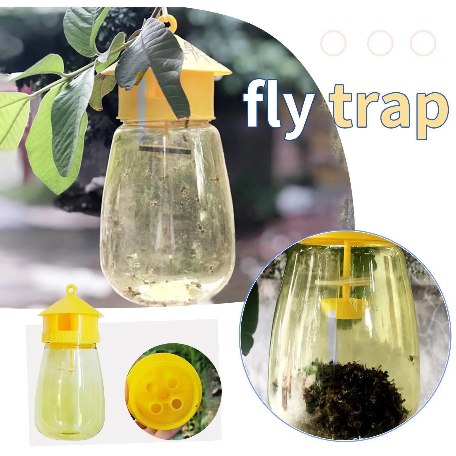 

New Yellow Four-hole Fruit Fly Trap Needle Bee Trap Pest Fruit Attractor Catcher Needle Control Wholesale Supplies Price Fl B5Y0