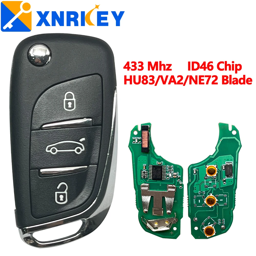 XRNKEY KEY модифицированный откидной дистанционный ключ автомобиля ASK/FSK 433 МГц ID46 для