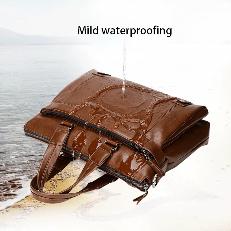 Большая вместительная сумка-портфель для мужчин сумки из искусственной кожи