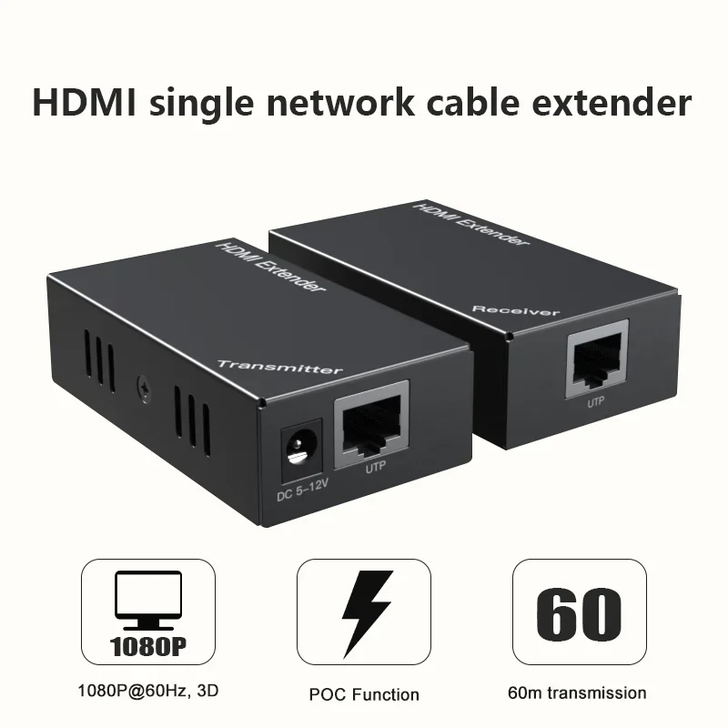 1TX к 1RX HDMI удлинитель для Cat5/6 60/150 м. 1080p @ 60 Гц полная передача EDID. Готов встрече 1 3 и