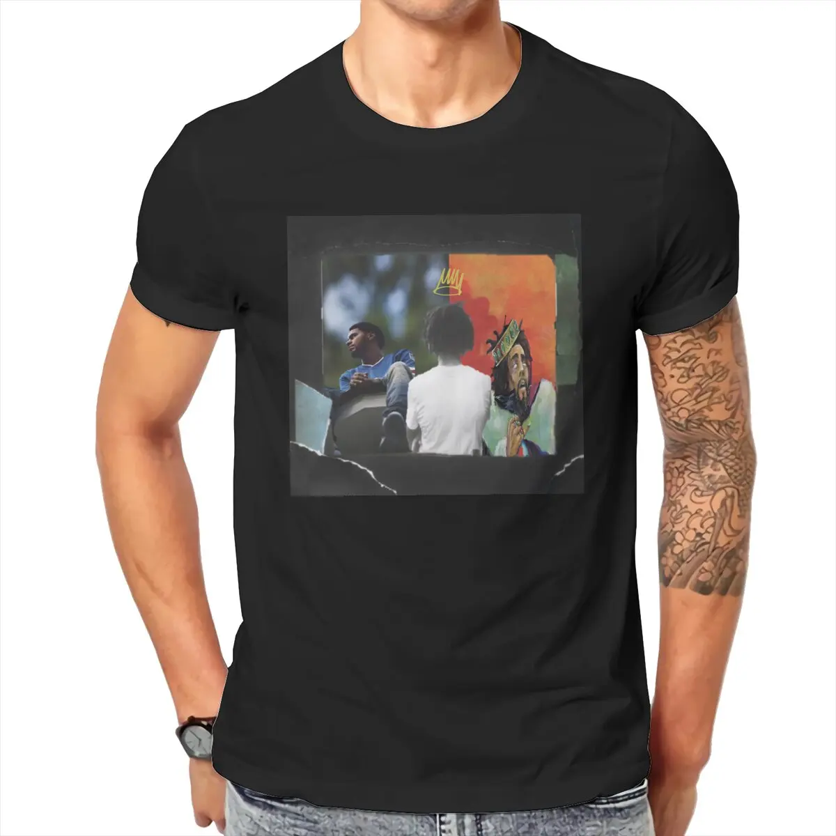 

Men J Cole - 4 Your Eyez Only T Shirts Hip Hop Rapper Cotton Tops Leisure Short Sleeve Round Neck Tee Shirt Original T-Shirt