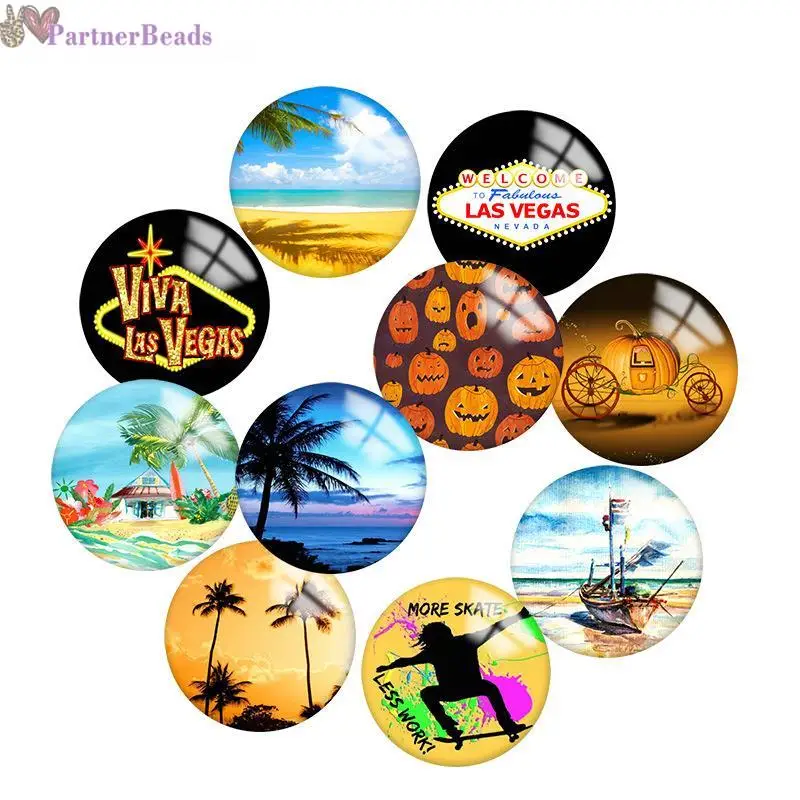 

Хэллоуин Морской берег круглая фотография стекло кабошон демонстрация плоская задняя сторона сделания фурнитура 20 мм защелкивающаяся Кно...