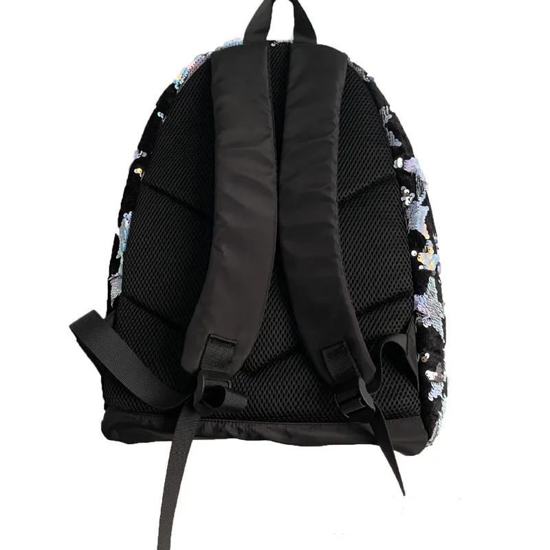 Sequins Star Backpack Women Large Schoolbags for Girls Teenager Student Casual Bag Cute Small Backpack Women Fashion with Pompom