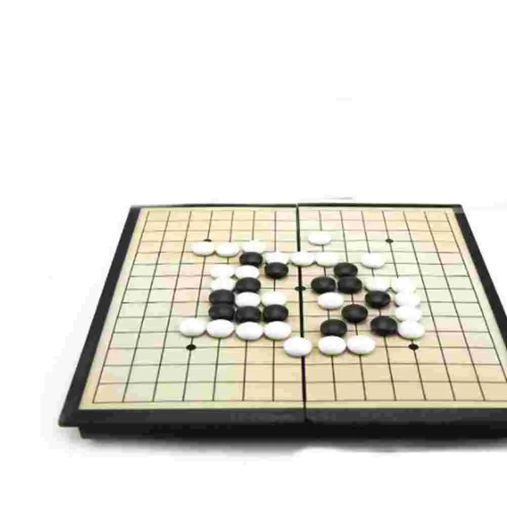 1 комплект складные забавные магнитные двусторонние шахматы черный белый цвет