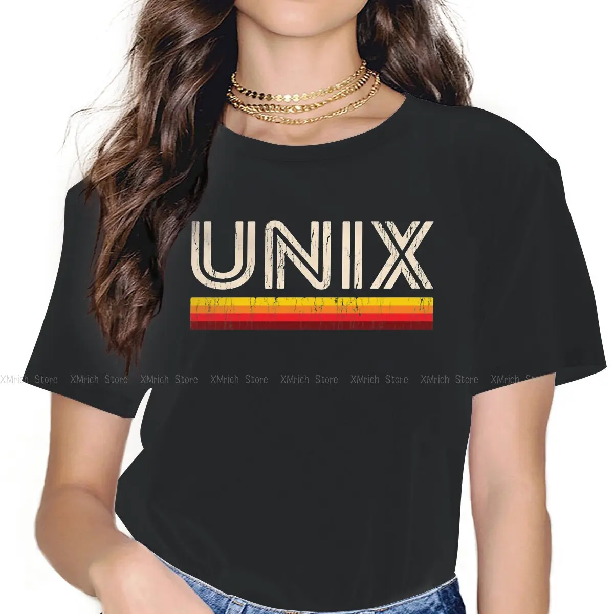 

UNIX Retro Women Shirts Linux Operating System Tux Penguin Oversized T-shirt Kawaii Vintage Female Clothing