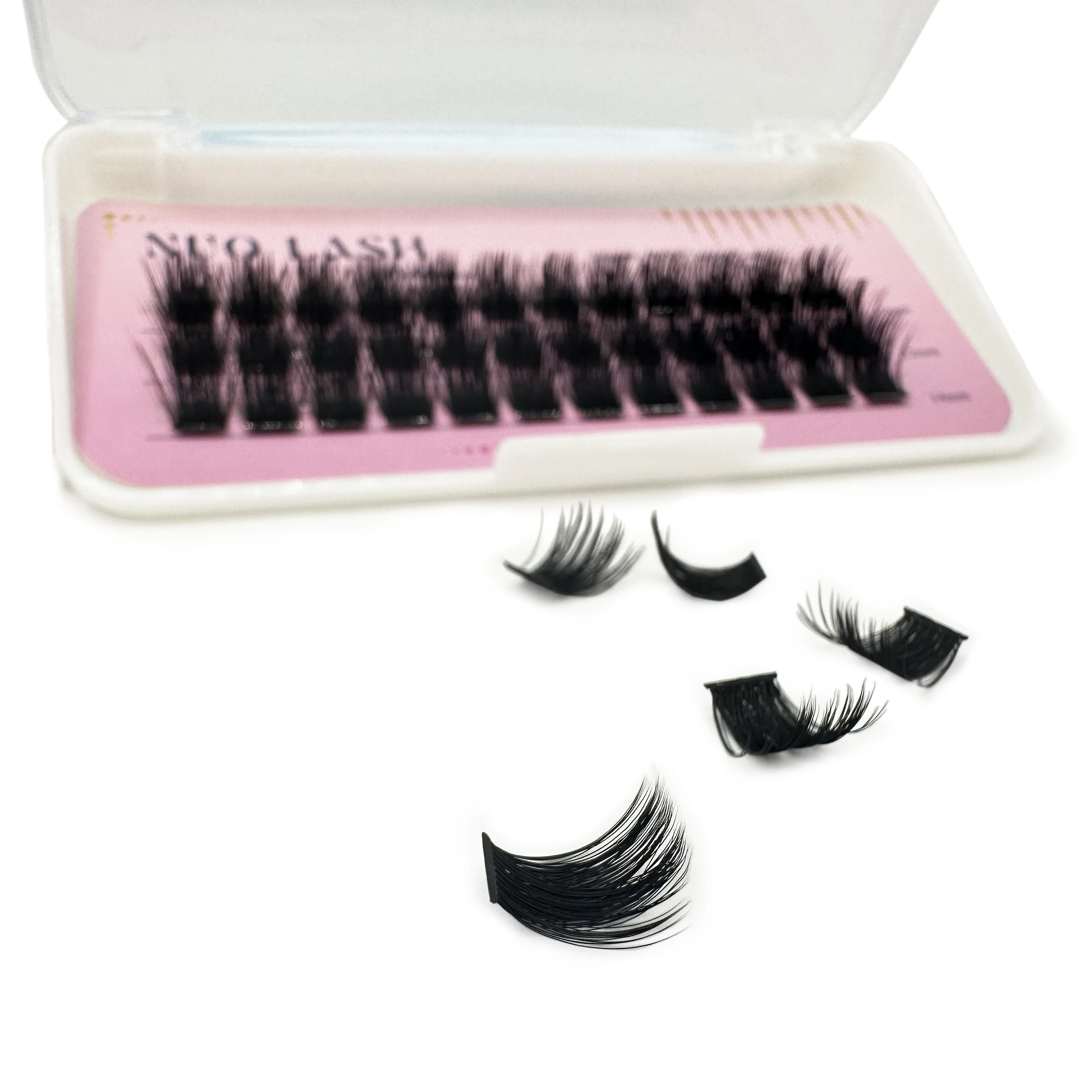 Кластерные ресницы черные 1 см-1.5 см