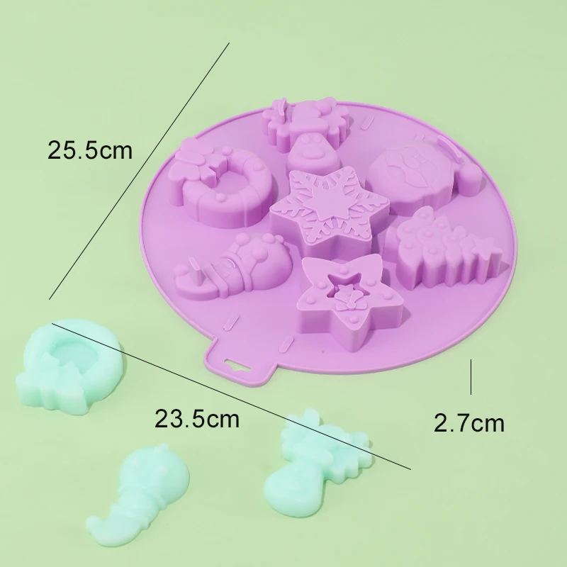 

3D Xmas Silicone Cake Mold Santa Claus Christmas Tree Gingerbread Moldes De Silicona Reposteria Y Pasteleria Accesorios