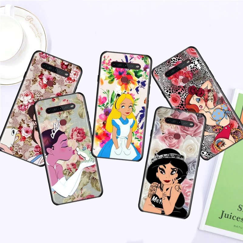 

Animation Alice Princess For LG Q60 V60 V50S V50 V40 V30 K92 K71 K61 K51S K41S K50S K22 G8 5G Black Back Phone Case