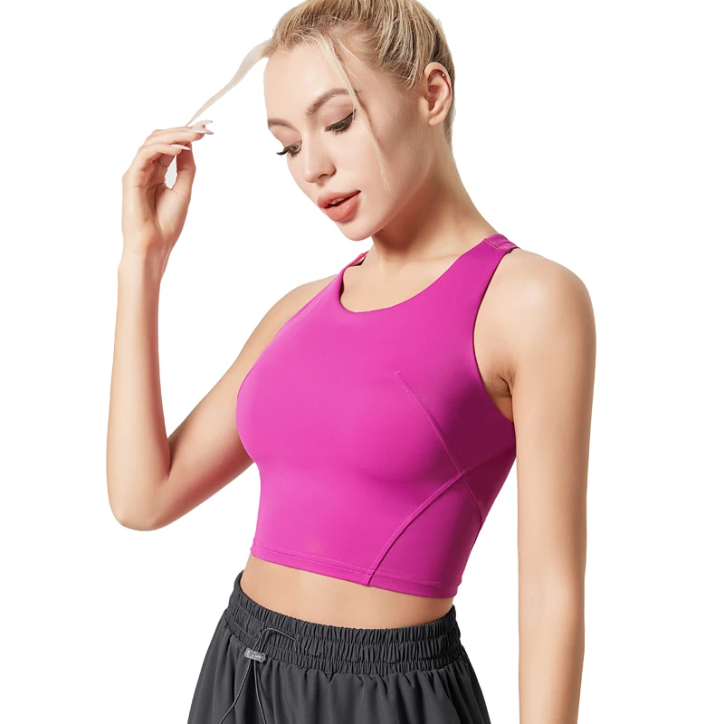 

All-wrapped removable cups vest Breathable Shockproof Padded Athletic Gym Running Fitness Yoga Vest Sport Bra Tops