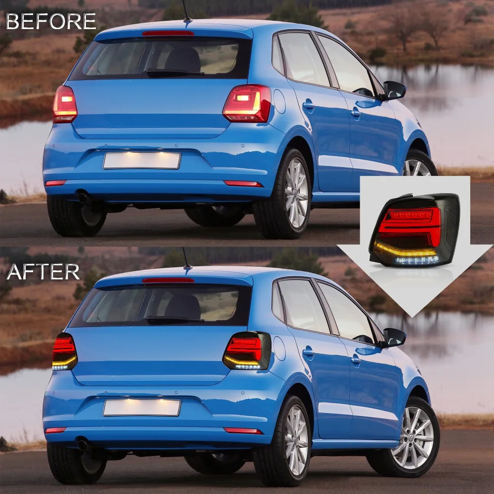 

Светодиодный задний фонарь для Volkswagen VW POLO 11-18, поворотный сигнал, задний тормозной фонарь, аксессуары для автомобиля