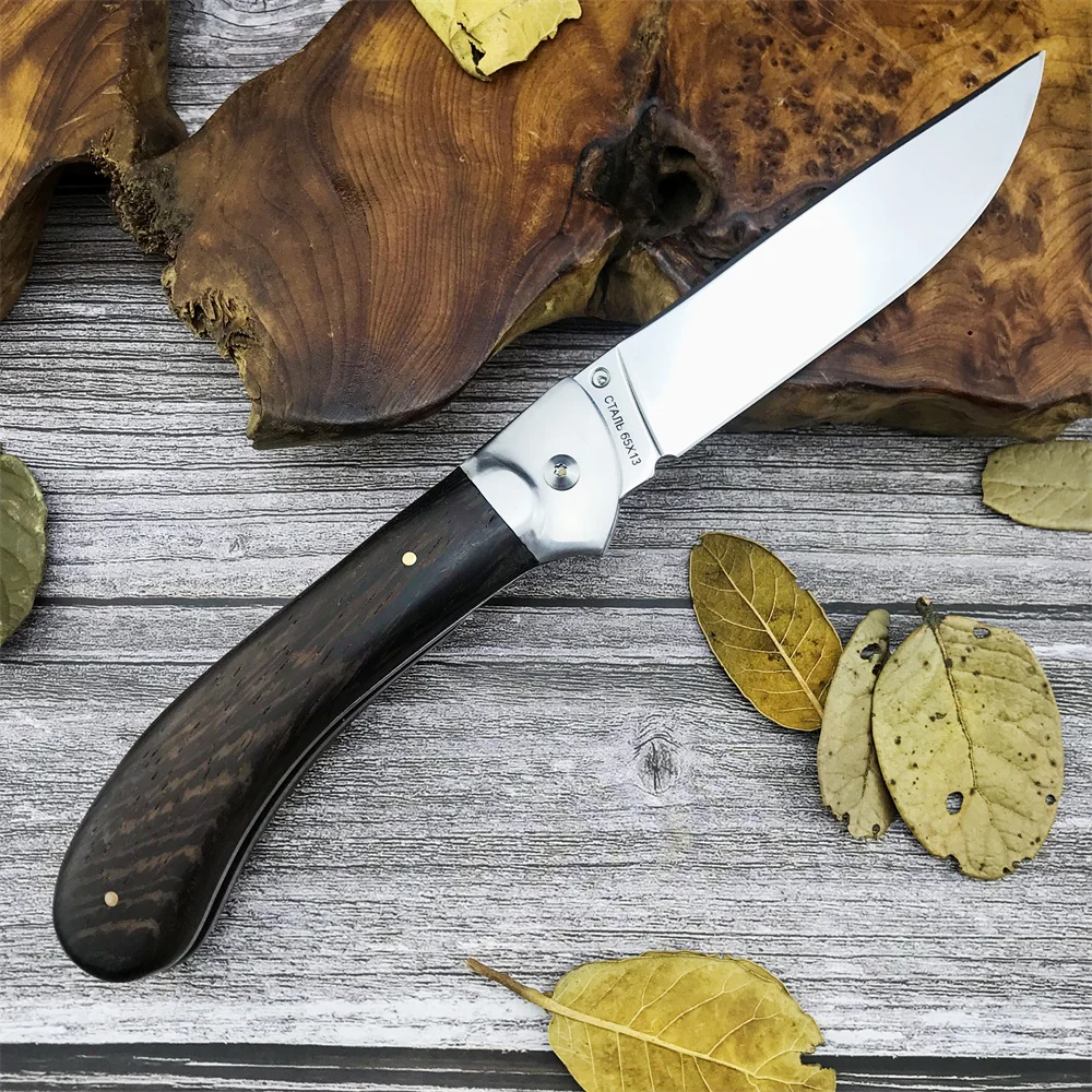 Охотничий русский карманный складной нож с лезвием 440C деревянная .