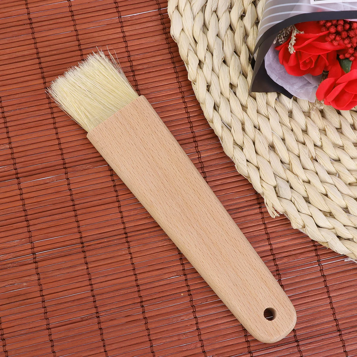 

Pastry Basting Brush Round Boar Bristles Hardwood Handle Marinade Brush